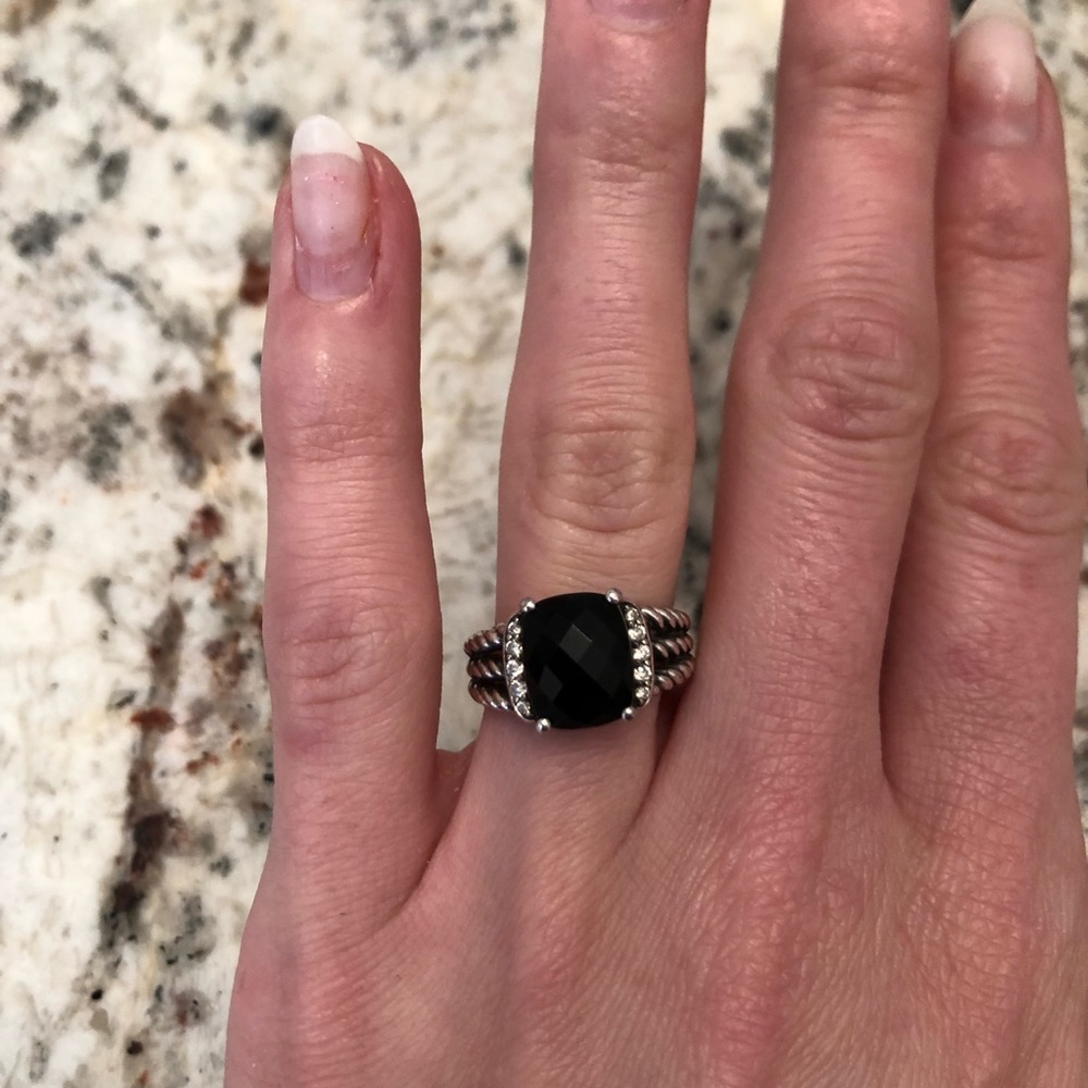 David Yurman Black and Silver Ring - Picture 5 of 6